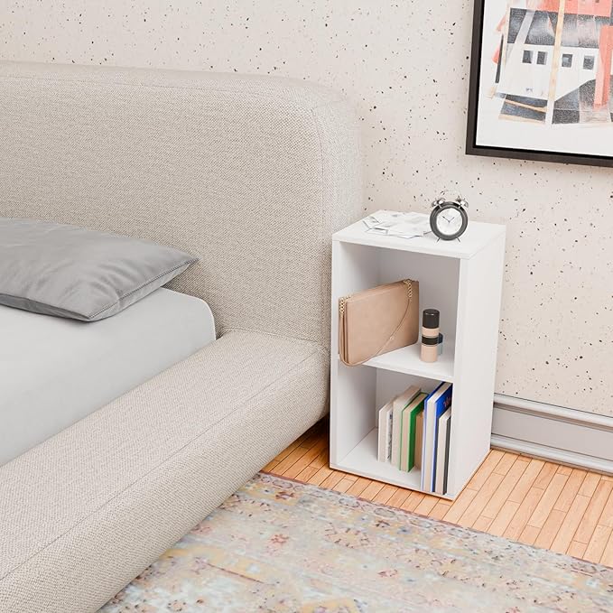 FurnitureR Basics Cube Storage Organizers - can be Combined Freely, Closet Storage Cabinet Shelf, Stackable Cubby Shelf for Bedroom, Office, Study, Classroom, White