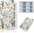 Floral Business Card Book Holder Organizer for Women, 240 Card Capacity, Stylish Name Card and Credit Card Holder for Professionals (Flower-Grass)