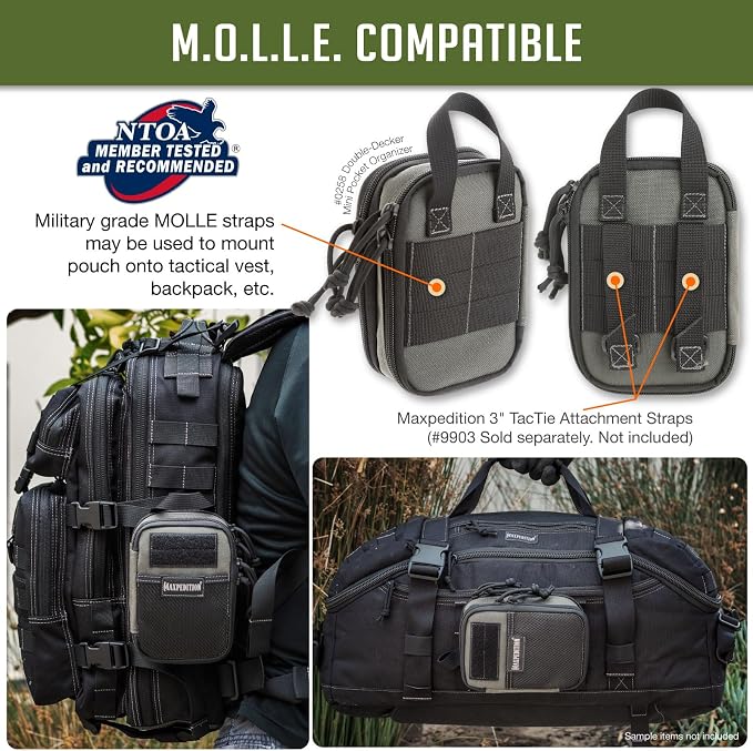 MAXPEDITION Double-Decker Pocket Organizer, Tactical Tool Pouch for Organization, EDC Pouch for Everyday Carry