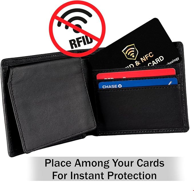 SaiTech IT 3 Pack RFID Blocking Card for Credit Debit ID Card, Black | Slim Anti-Theft Contactless NFC RFID Blocker Protector, Easily Fit into Wallet and Purse, for Men & Women