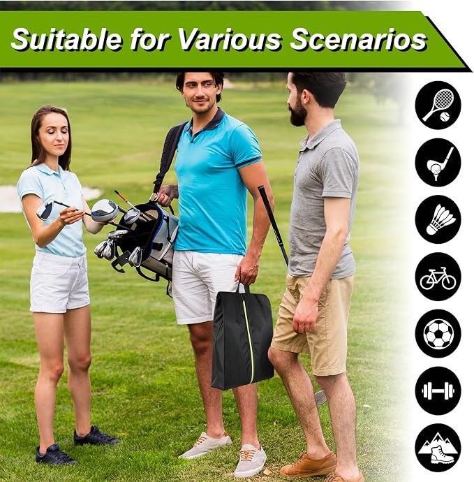 Cleat Bags for Sports Smell Proof, Travel Shoe Bag for Storage | Odor-Resistant Portable Shoes Organizer with Reinforced Handle, Carabiner