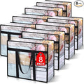 8Pack Clear Blanket Storage Bags, Vinyl Comforter Clothes Storage Closet Organizers and Storage Containers Moving Bags with Reinforced Handle for Bedding, Clothing, Comforters, Pillows, Toys,40L