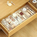 Poeland 10 Pcs Drawer Organizer Tray Storage Box for Bedroom Dresser Bathroom Kitchen, Frosted