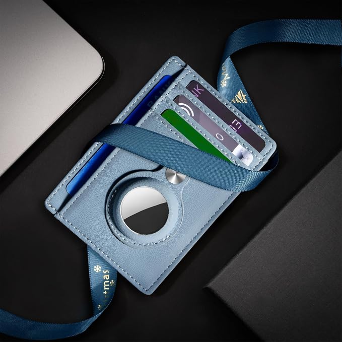 Slim Minimalist Front Pocket Air Tag Wallet, RFID Blocking Card Holder Wallet with Airtag Holder