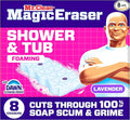 Mr. Clean Magic Eraser Sponge, Bathroom, Shower, Tub Cleaner, Soap Scum Remover, Bathroom Cleaning Supplies, Dawn Cleaning Power with Lavender Scent, Shower & Tub, 8ct