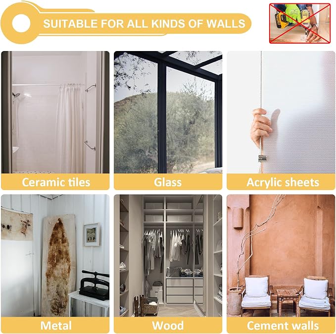 KXLife Spring Tension Rods for Windows Adjustable 28-49", 2Pcs, White | No Drilling, Expandable Spring Loaded, Suitable for Shower, Kitchen, Wardrobe, Doorway