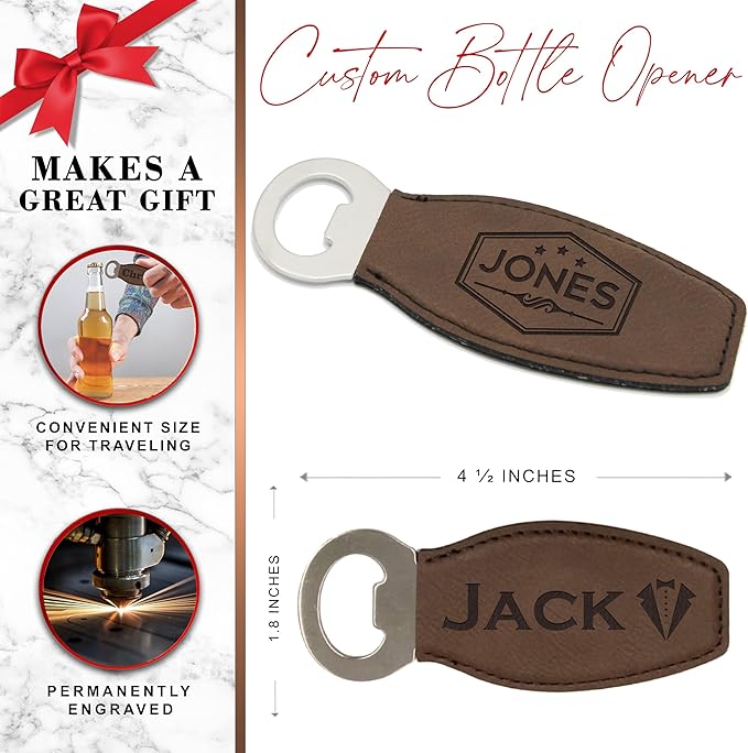 The Wedding Party Store Custom Engraved and Personalized Beer Bottle Opener for Groomsmen Housewarming