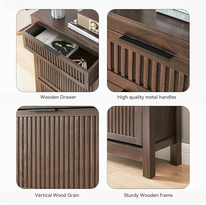 2 Flip Drawers Shoe Cabinet Storage for Entryway, Narrow Hidden Shoes Organizer for Front Door Entrance, Free Standing Shoes Cabinet Wooden Hallway Shoe Rack(Brown)