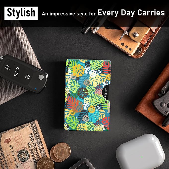 Lenvoten Upgraded Hinged Minimalist Wallet for Men | Slim Metal RFID Blocking Wallet | Credit Card Holder & Money Clip Holds 20 Cards | Premium Scratch-Resistant Finish | Ideal Gift for Men