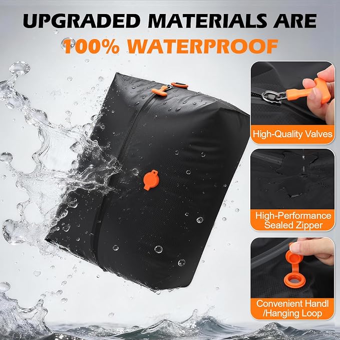 Fantictas Vacuum Travel Bags Kit (1 Pack) - 18L Waterproof & Tear Resistant Travel Compression Bags with Wireless Vacuum Pump for luggage & Backpacks, Space Saving Vacuum Storage Bags