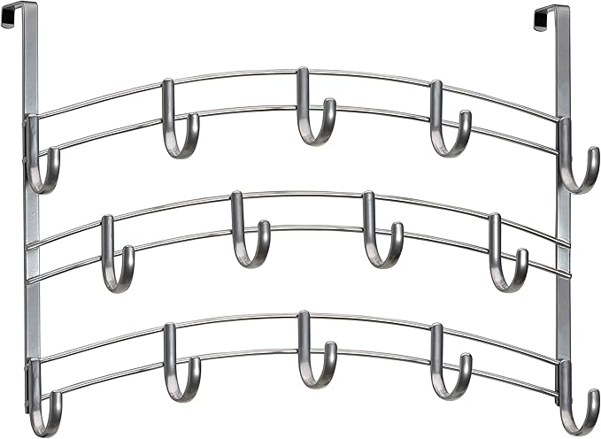 LYNK PROFESSIONAL® HOME™ Over the Door Hooks - 14 Hook – Over the Door Coat Rack - Over the Door Hanger - Hanging Towels or Clothes - Bathroom, Bedroom, Laundry Room - Lifetime Ltd. Warranty, Platinum