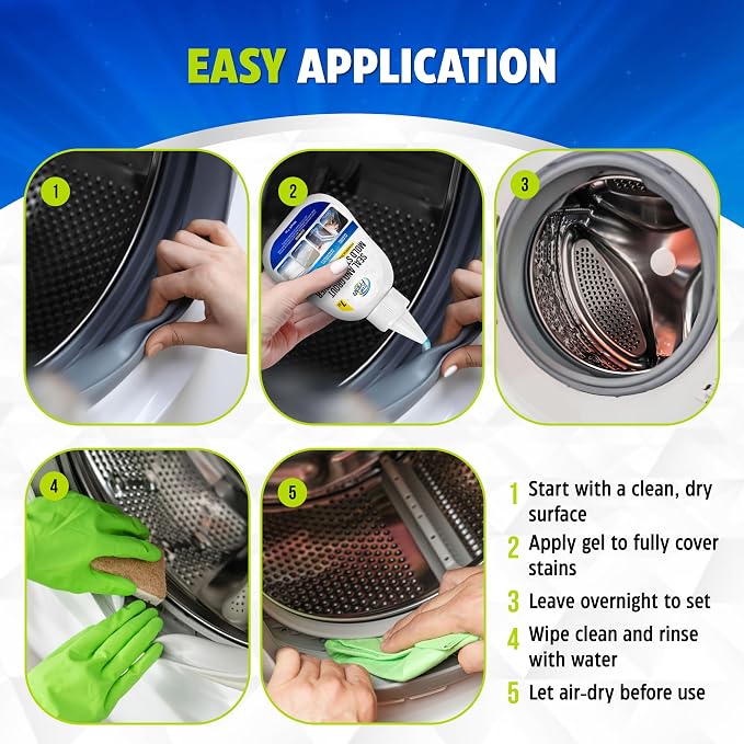 True Fresh Heavy Duty Mold Stain Remover Gel, 7 oz | Powerful Cleaner, For Front Loader Washing Machine Seals, Bathroom Grout, Shower Caulking, Tiles & More