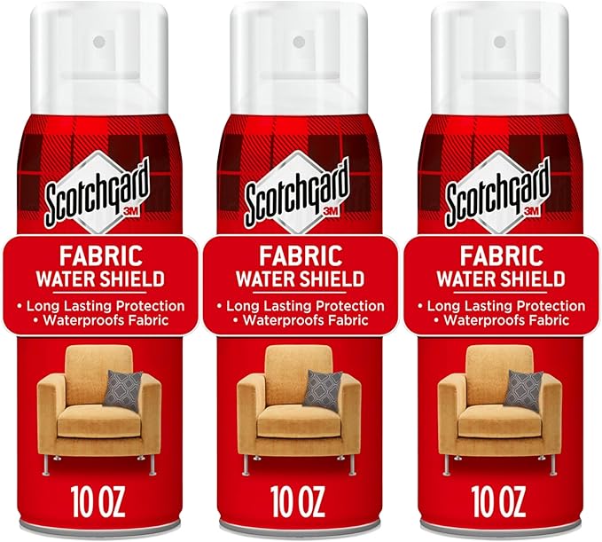Scotchgard Fabric & Upholstery Protector, 3-Pack (10 oz Cans) – Repels Liquids & Blocks Stains – Long-Lasting Fabric Shield for Furniture, Clothing, and More – Easy Spray, Dries Clear
