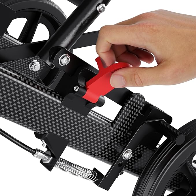 (Only 15lbs) Portable Wheelchair Lightweight Foldable, with Telescopic Handle & Storage Bag & Hand Brake, Transport Travel Wheelchair for Adults
