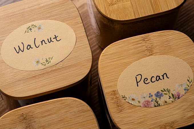 MONEST (250pc/Roll) 2"x3" Stickers for Jars and Lids | Pantry, Mason Jar, Canning, Spice, and Bottle Labels (Daisy 2x3)