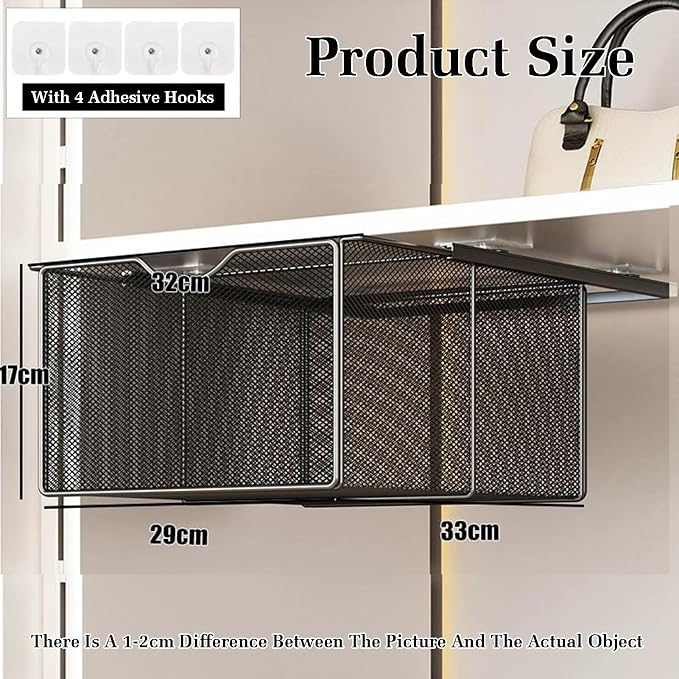 Pull Out Drawer Organizer Containers Storage Bin,Compact Hanging Pullout Drawer Basket,Stackable Shelf Baskets Organizer(Style 1)