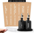 SAVVY & SORTED Oil Vinegar and Condiment Labels, 128 Preprinted Pantry Stickers for Oil Dispenser Bottles, Salad Dresssing Jars, Waterproof Removable Organizing Kitchen Bottle