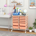BECOMFORT 12-Drawer Rolling Cart with Drawers, Storage Cart on Wheels, Teacher Classroom Organizers with Metal Frame, Mobile Craft Cart, Trolley Utility Cart for School Office Play Room
