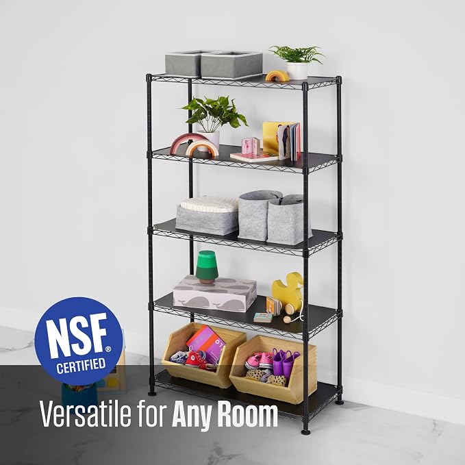 SafeRacks NSF 5-Tier Heavy Duty Steel Wire Shelves (14"x30"x60")