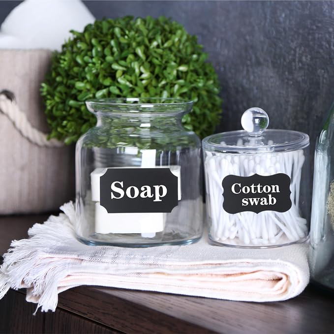 Mr. Pen- Chalkboard Labels, 200 pcs, Assorted Shapes | Waterproof Reusable Blackboard Stickers with 1 Erasable Liquid Chalk Marker for Mason Jars