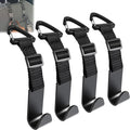 Amooca Headrest Hooks for Car Adjustable 4 Pack Vehicle Seat Back Organizer Storage Hanger Holder for Purse Bags Universal Fit with Clip Black