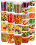 144 Sets Plastic Deli Containers with Lids - 16oz Pint & 32oz Quart | Leak Proof, Microwaveable, Dishwasher & Freezer Safe - Plastic Food Storage, Meal Prep, Restaurant & Soup Containers
