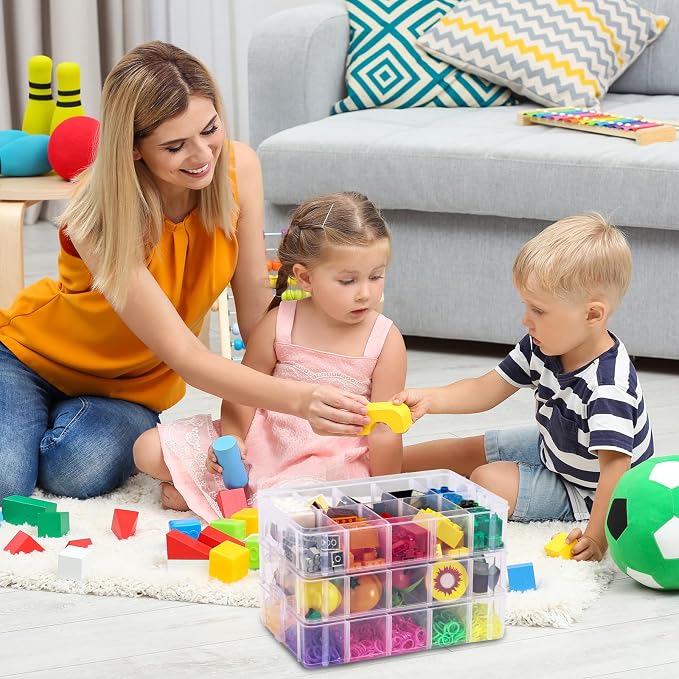 Bead Organizer 7 Tier 70 grid Stackable Craft Tackle Storage Container