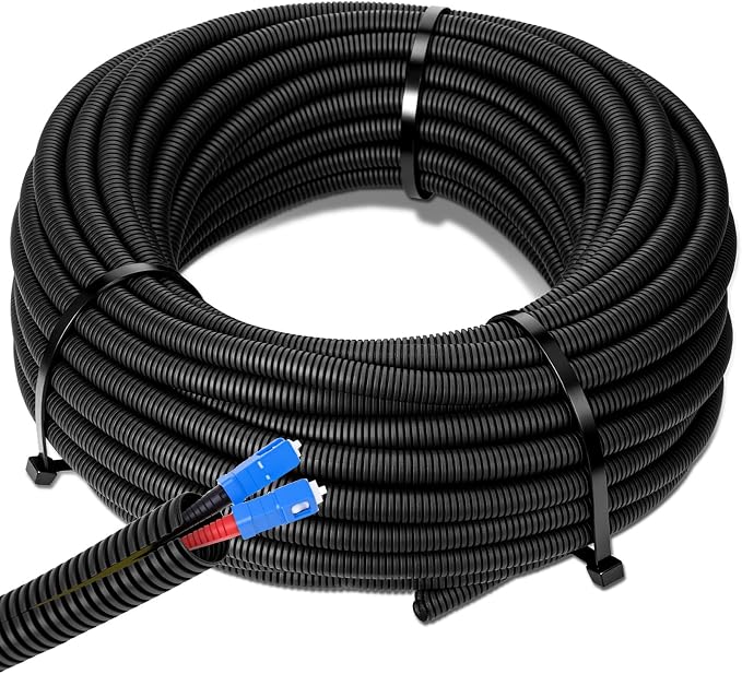 Sasylvia 1/4" x 200 ft Split Wire Loom Tubing Automotive Wire Loom Assortment Split Cable Sleeves Bulk Flexible Electrical Conduit Protective Kit