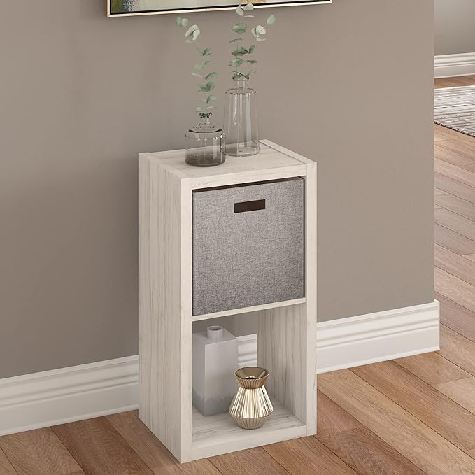 ClosetMaid Decorative Open Back 2-Cube Storage Organizer, Bleached Walnut