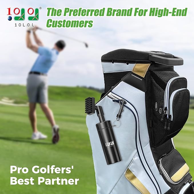 10L0L Golf Club Cleaner Brush, 2-in-1 Golf Club Cleaning Kit Includes Golf Club Brush wtih 5 oz Water Bottle & Groove Sharpener Tool, Essential Golf Accessories & Gifts for Golfers