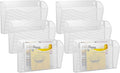 6 Single Pocket Wall File Holder, Mesh Hanging File Folder Paper Organizer, Vertical Wall Mounted Mail Basket, Storage Organization Magazine Rack for Office, Home and School, White