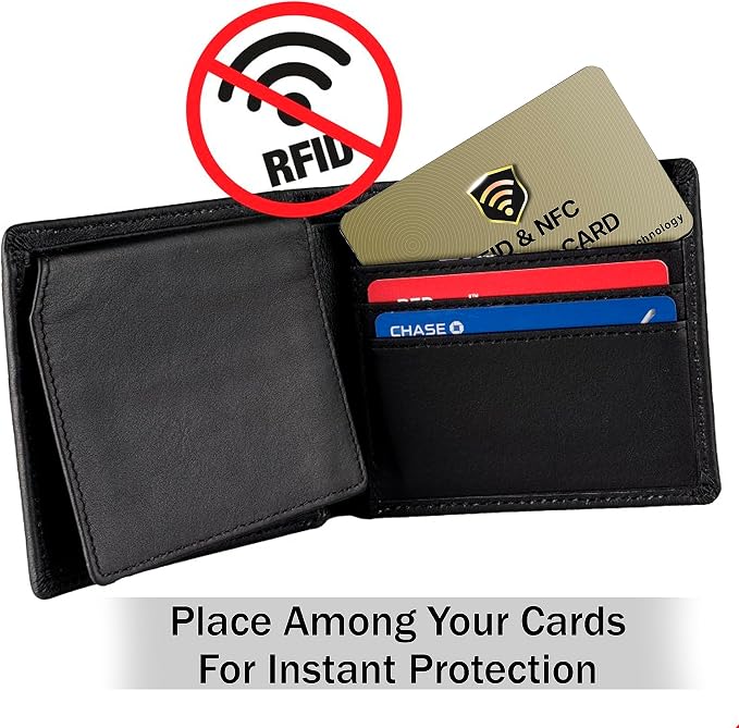 SaiTech IT 3 Pack RFID Blocking Card for Credit Debit ID Card, Golden | Slim Anti-Theft Contactless NFC RFID Blocker Protector, Easily Fit into Wallet and Purse, for Men & Women