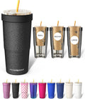 Frost Buddy Togo Buddy 30 oz Stainless Steel Vacuum Insulated Tumbler To Go Coffee Cup – Iced Coffee Cups, Iced Coffee Sleeve, Travel Mug, Thermal Cup for Hot & Cold Drinks, Dunkin Cup (Dark Glitz)