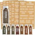 Talented Kitchen Spice Labels Stickers - 134-Count White Glossy Vinyl Minimalist Design - Preprinted Stickers for Spice Jars & Pantry Organization - For Dark Bottles