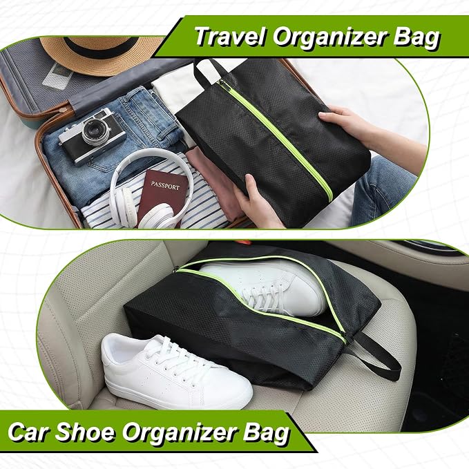 Cleat Bags for Sports Smell Proof, Travel Shoe Bag for Storage | Odor-Resistant Portable Shoes Organizer with Reinforced Handle, Carabiner