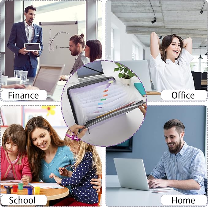 NAFY Expanding File Folder, 13 Pockets Document Organizer with Zipper, A4 Letter Size Portable Accordion Expanding File Folders with 27pcs Multicolor Labels for Home Office School Supplies (Orange)