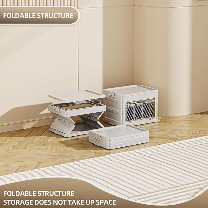8 QT / 2 Gal Space Saver Foldable Cabinet Slim Profile, Double Transparent View Doors, Instant Pull-Up Frame for Apartments/Dorms