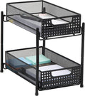 Mind Reader Accessory Organizer, Supply Storage, Desktop, Crafts, Office, Metal Mesh, 8"L x 12.5"W x 11.25"H, Black