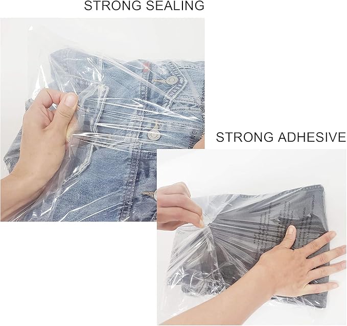 The Elixir Packaging 100 Count 6 x 9 Clear Poly Bag with Suffocation Warning Reclesable Transparent Plastic Tote Backpack Mailer Bag, Food Grade Material, 1.5 Mil Thickness