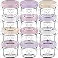 KeaBabies 12pk 4oz Glass Baby Food Containers with Lids, Leak-Proof (Lilac) | Microwavable Small Glass Jars, Baby Purees, Toddler Snack Storage Containers, BPA-Free, Dishwasher-safe, Freezer Safe