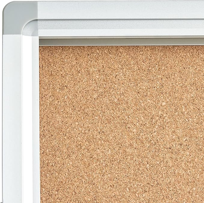 Lockable Bulletin Board Display Case 24x36, Enclosed Cork Board with Acrylic Door & Aluminum Frame, Wall Mounted Notice Board with 2 Keys for Office, School, Hallway, Posters & Flyers