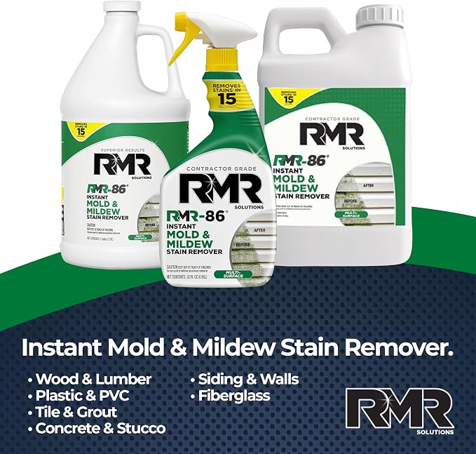 RMR-86 Instant Mold and Mildew Stain Remover Spray - Scrub Free Formula, 1 Gallon