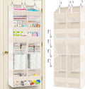 Over the Door Organizer 5 Tiers with Removable Drawers, Extra Large Door Storage of 6 Compartments & 2 Diaper Storage, Double-Column Clear Window Door Hanging Organizer for Nursery, Closet, Pantry