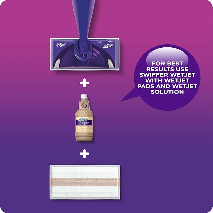 Swiffer Wetjet Hardwood Floor Mopping and Cleaning Solution Refills, All Purpose Cleaning Product, Open Window Fresh Scent, 1.25 Liter, 2 Pack (Packaging may vary)