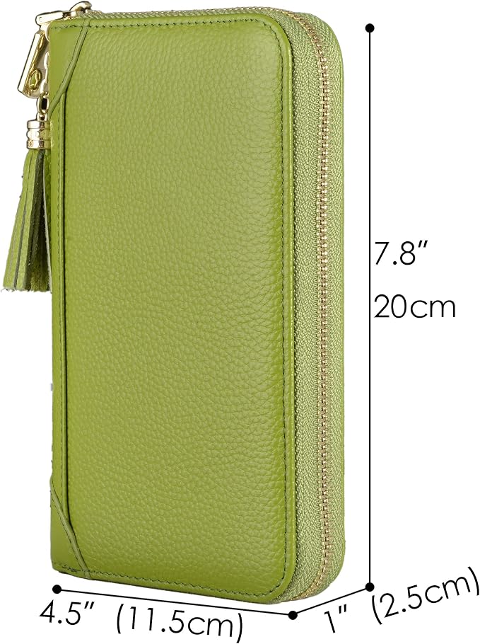 Easyoulife Credit Card Holder Wallet Womens Zipper Leather Case Purse RFID Blocking