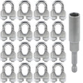 16PCS 3/16 to 1/4 Inches M5 Stainless Steel Wire Rope Clips Cable Clamp