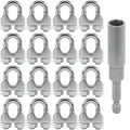 16PCS M4 5/32 Inches Stainless Steel Wire Rope Clips Cable Clamp