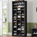 Hzuaneri 13 Tiers Shoe Storage Cabinet, Tall Shoe Cabinet with Cubby, Wooden Shoes Organizer for Closet, 39 Pairs, Shoes Cubby Organizer for Entryway, Hallway, Bedroom, Black SR31004X