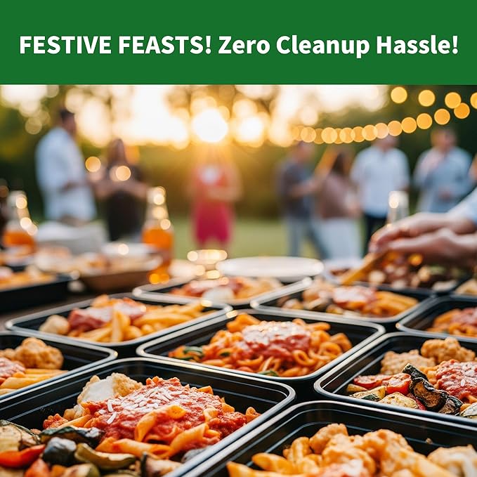 Meal Prep Containers, 50 Pack 12oz Disposable Take Out Food Storage Containers with Leakproof Lids, Reusable Plastic To Go Lunch Boxes, BPA Free, Microwave/Dishwasher/Freezer Safe