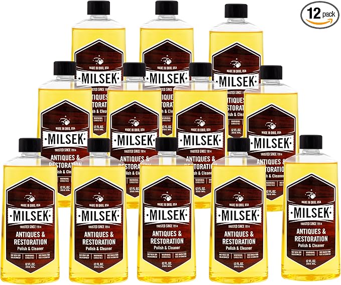 Milsek Antiques & Restoration Wood Polish 12 oz, Pack of 12 | Bulk pack wood polish cleans, restores, and protects antique furniture and heirloom wood surfaces.
